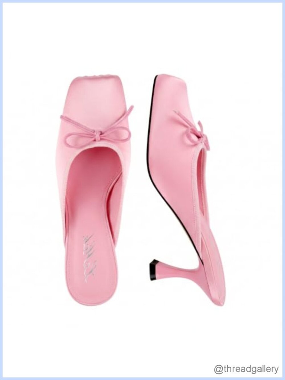 Satin Ballet Mule Kitten Heels Slip On Square Toe Pumps Comfortable Wedding
